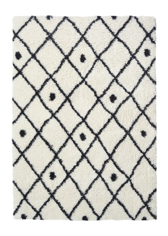 Homemaker White Snug Shaggy Diamond Rug
