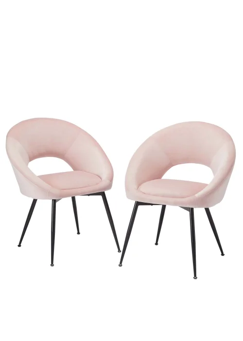 LPD Furniture Set of 2 Lulu Dining Chairs Pink - No Size Image 1