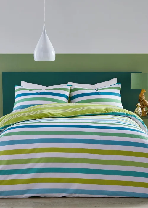 Fusion Carlson Stripe Reversible Duvet Cover - Single Image 1