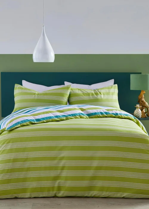 Fusion Carlson Stripe Reversible Duvet Cover - Single Image 4