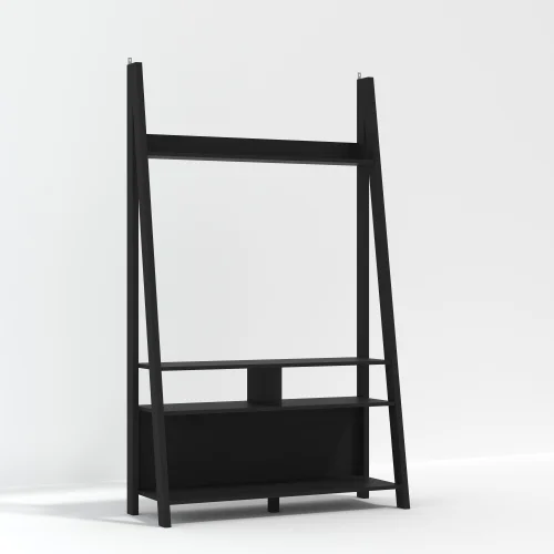 LPD Furniture Tiva Ladder TV Unit Black (1754x386x1050mm) - No Size Image 2