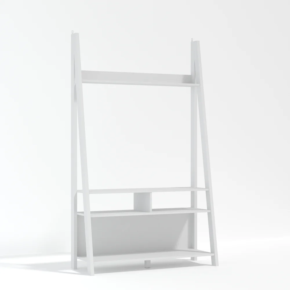 LPD Furniture Tiva Ladder TV Unit White (1754x386x1050mm) - No Size Image 2