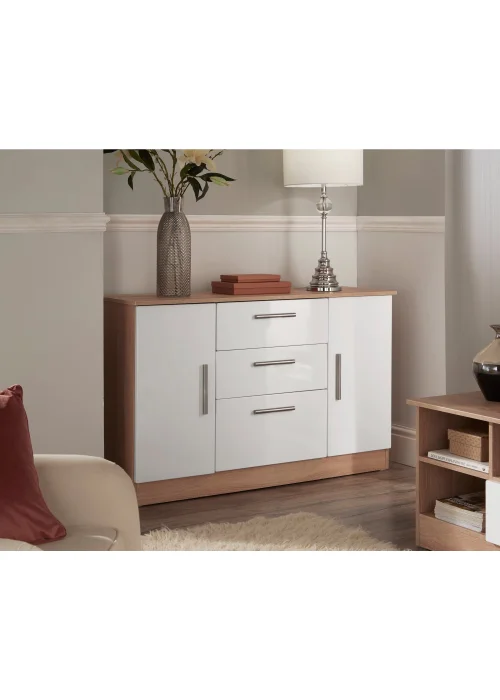Swift Prague 2 Door 3 Drawer Sideboard (79cm x 40cm x 127.5cm) - One Size Image 2