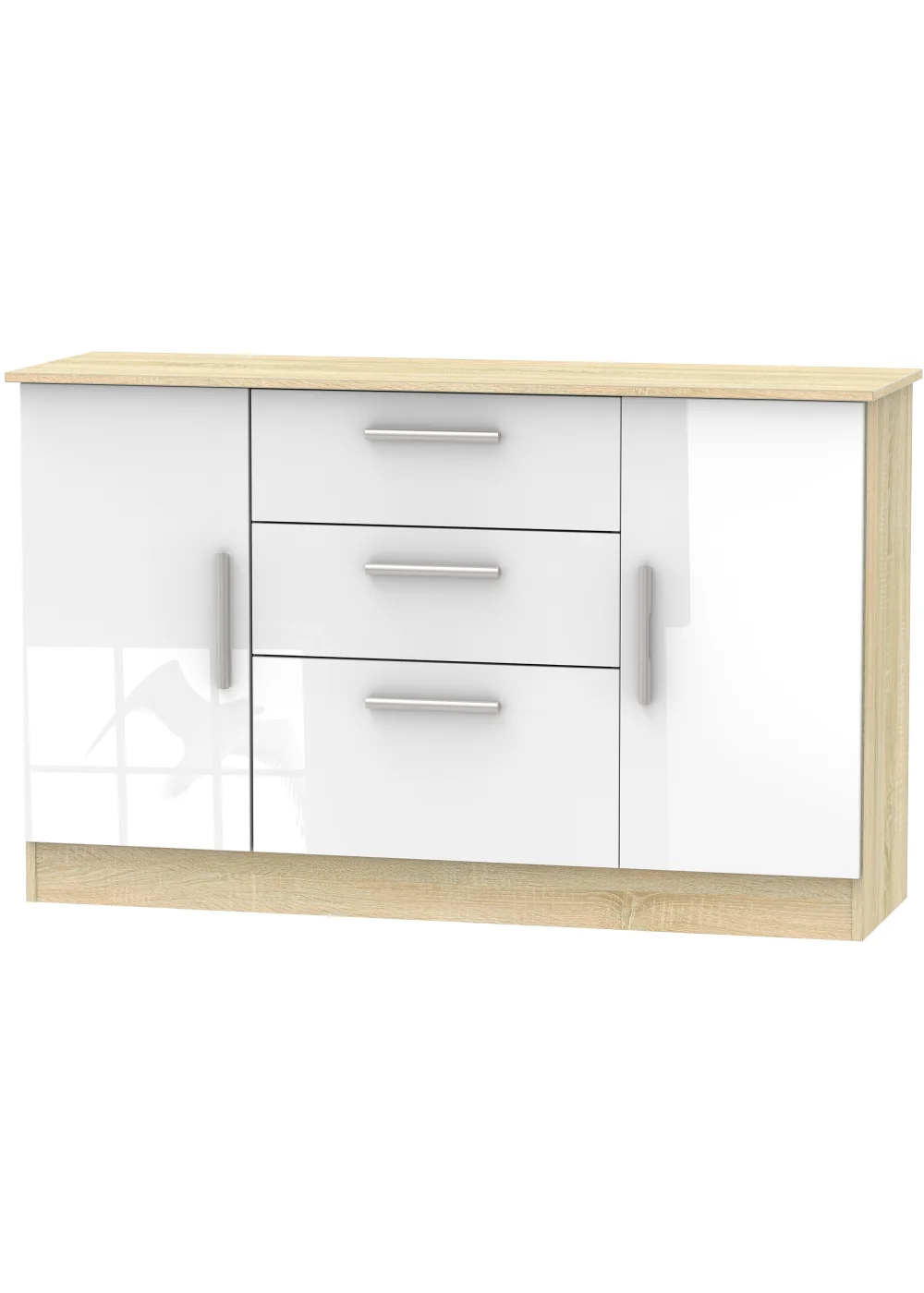 Swift Prague 2 Door 3 Drawer Sideboard (79cm x 40cm x 127.5cm) - One Size Image 1