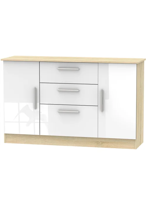 Swift Prague 2 Door 3 Drawer Sideboard (79cm x 40cm x 127.5cm) - One Size Image 1