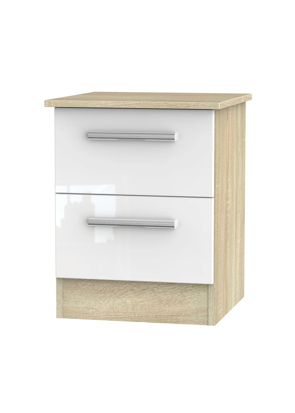 Swift Prague 2 Drawer Bedside Table (50.5cm x 41.5cm x 39.5cm) - One Size Image 1