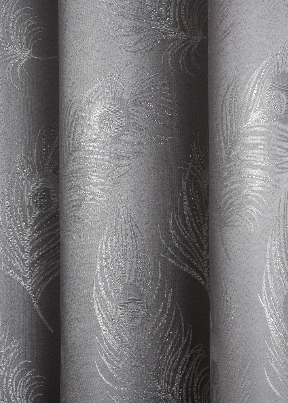 Curtina Feather Jacquard Silver Eyelet Curtains - 46W X 54D (116x137cm) Image 3