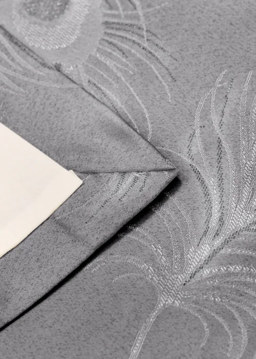 Curtina Feather Jacquard Silver Eyelet Curtains - 46W X 54D (116x137cm) Image 4
