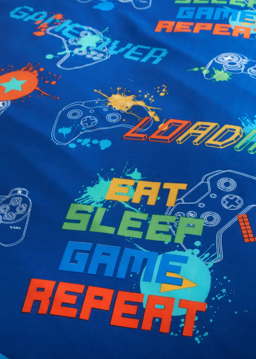 Bedlam Game Glow Reversible Blue Duvet Cover Set - Single Image 3