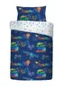 Bedlam Game Glow Reversible Blue Duvet Cover Set - Single Image 4