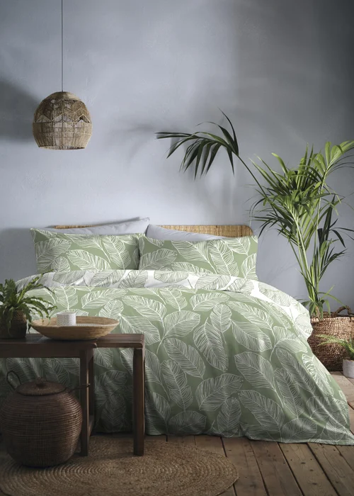 Fusion Matteo Reversible Green Duvet Cover Set - Single Image 1