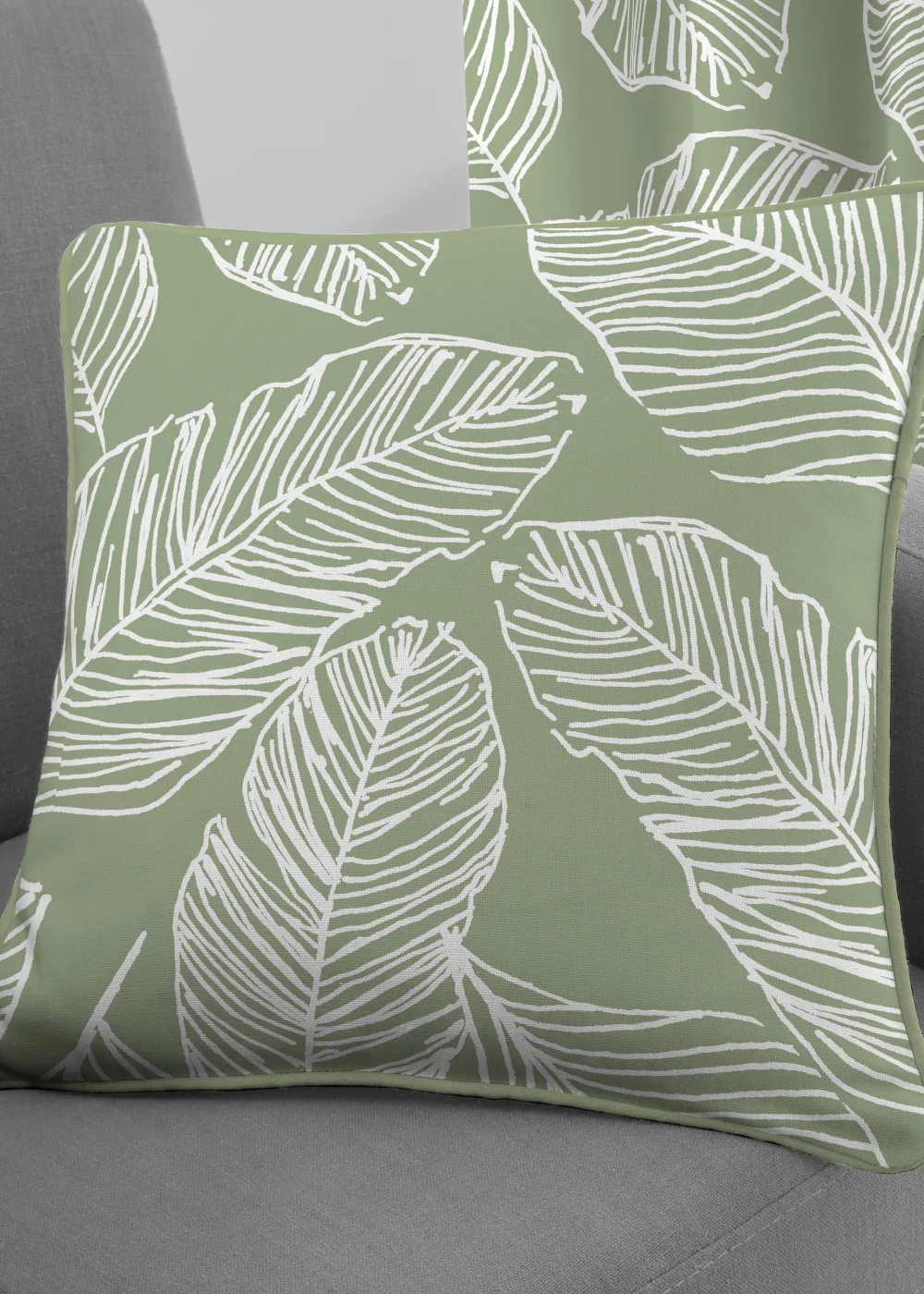 Fusion Matteo Green Filled Cushion (43cm x 43cm) - One Size Image 1