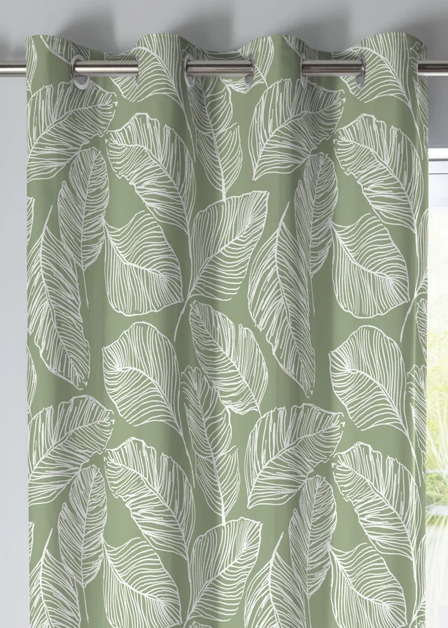 Fusion Matteo Green Eyelet Curtains
