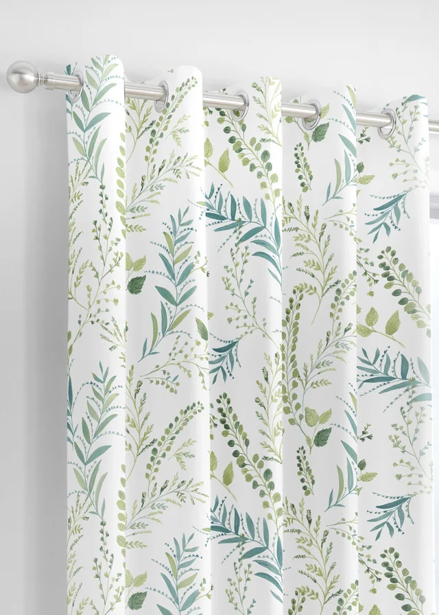 Fusion Fernworthy Green Eyelet Curtains