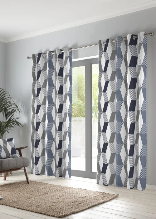 Fusion Magna Pair of Eyelet Curtains - 66W X 54D (168x137cm) Image 1