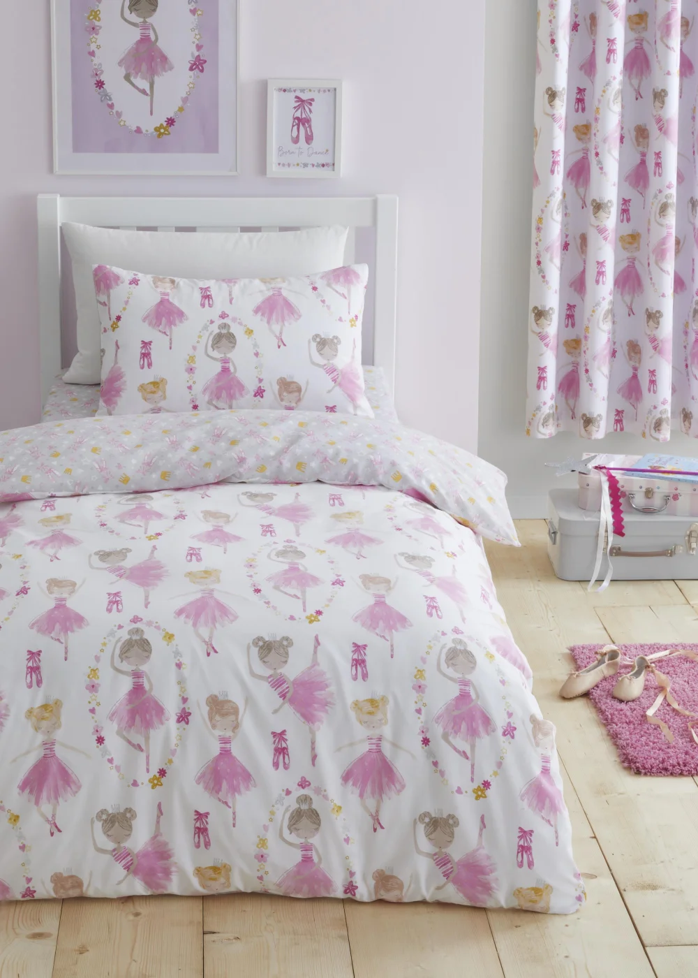 Bedlam Ballet Dancer Reversible Pink Duvet Cover Set - Toddler Image 1