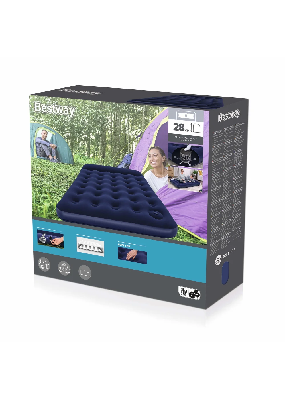 Bestway Easy Inflate Flocked Airbed - Double Image 2