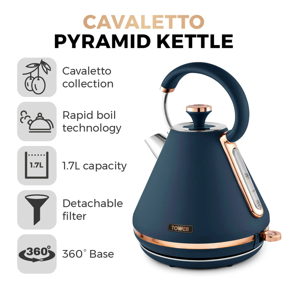 Tower Cavaletto 3KW 1.7 Litre Pyramid Kettle - No Size Image 2