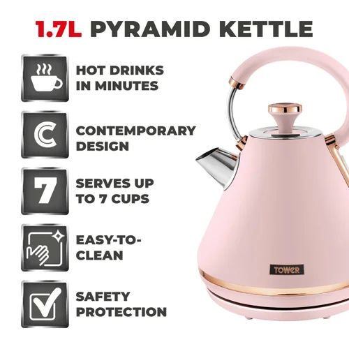 Tower Cavaletto 3KW 1.7 Litre Pyramid Kettle - One Size Image 2