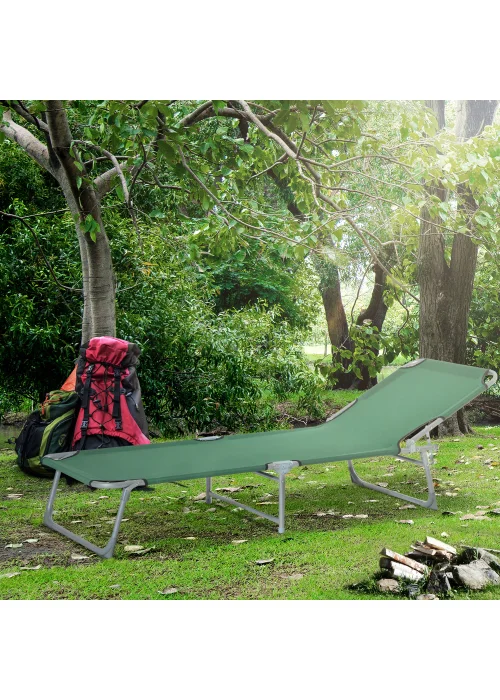 Outsunny Foldable Camping Lounger (187cm x 58cm x 30cm) - One Size Image 2