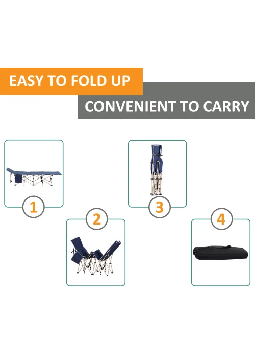 Outsunny Single Foldable Camping Bed (190cm x 68cm x 52cm) - No Size Image 4