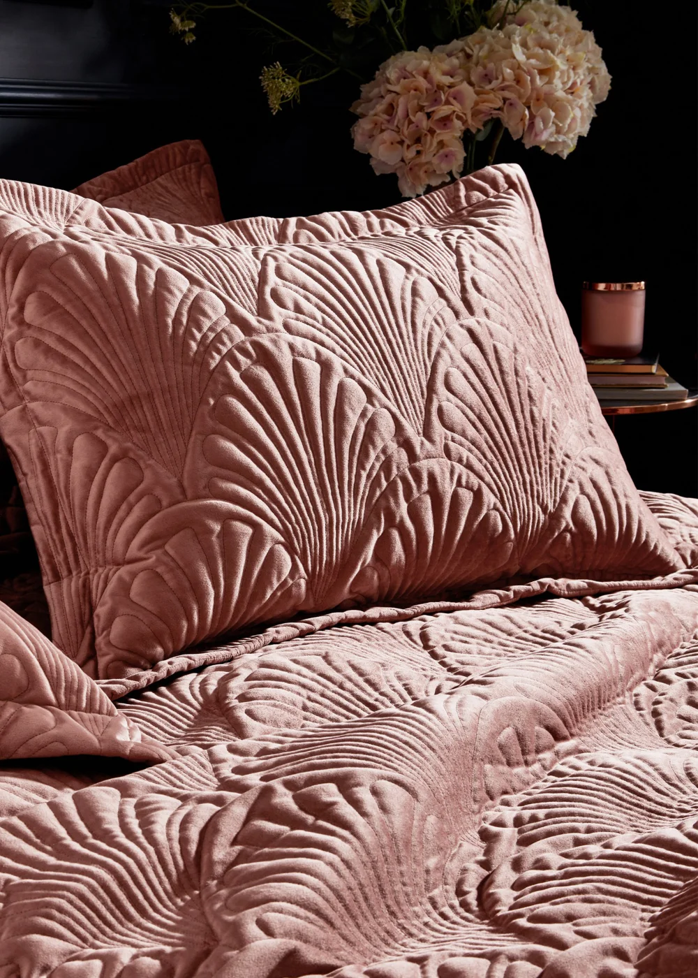 Paoletti Palmeria Quilted Velvet Duvet Cover - Single Image 3