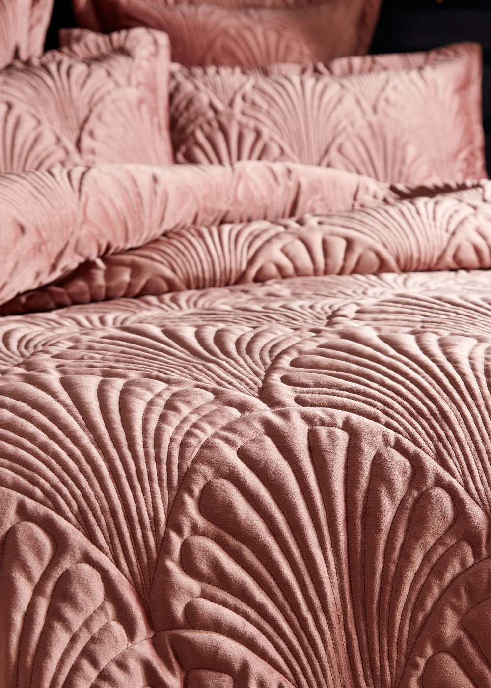 Paoletti Palmeria Quilted Velvet Duvet Cover - Single Image 2