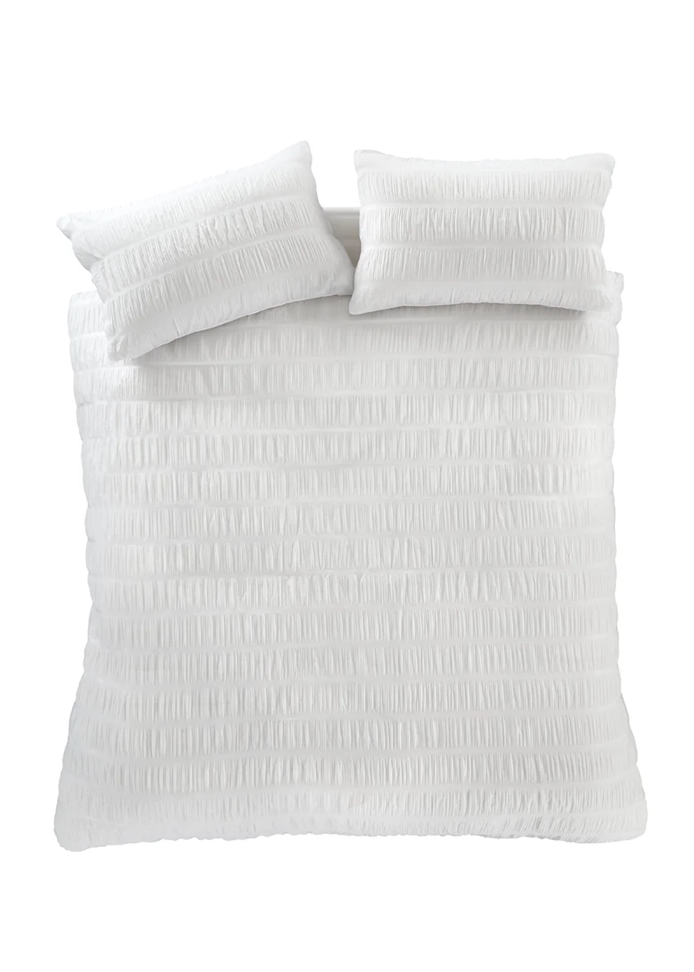 Catherine Lansfield Seersucker Duvet Cover Set White - Single Image 5