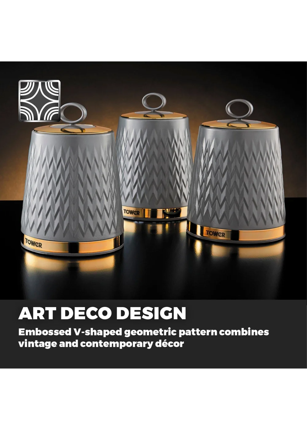 Tower Empire Set Of 3 Canisters - One Size Image 2