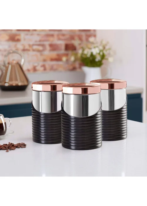 Tower Linear Rose Gold Set Of 3 Canister - One Size Image 3