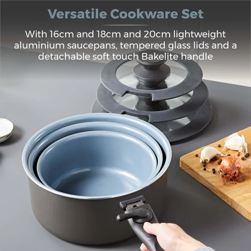 Tower Freedom 7 Piece Cookware Set w/Detachable Handle - One Size Image 3
