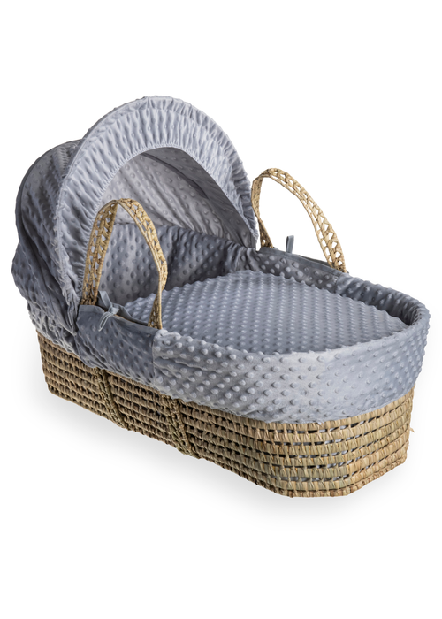 Clair de Lune Grey Dimple Palm Moses Basket - No Size Image 1