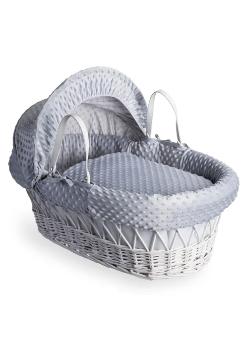 Clair de Lune Grey Dimple Wicker Moses Basket - No Size Image 2