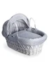 Clair de Lune Grey Dimple Wicker Moses Basket - No Size Image 2
