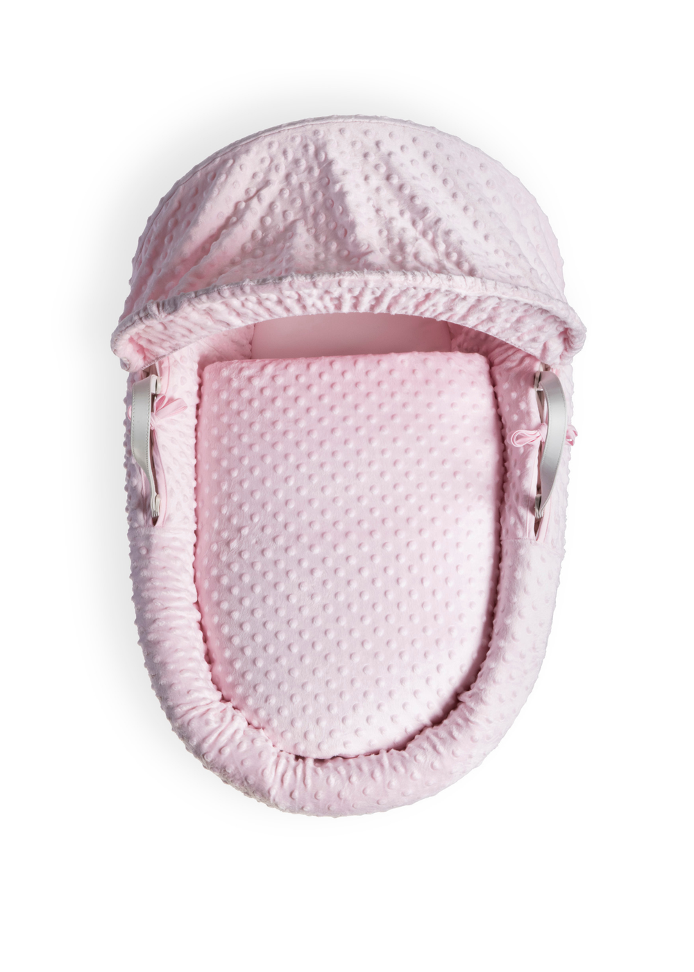 Clair de Lune Pink Dimple White Wicker Moses Basket - No Size Image 2