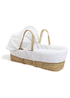 Clair de Lune White Waffle Palm Moses Basket - One Size Image 1