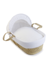 Clair de Lune White Waffle Palm Moses Basket - One Size Image 2