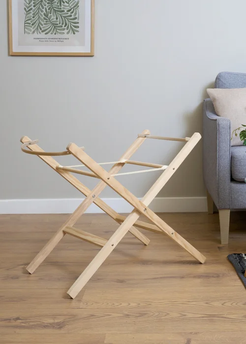 Clair de Lune Wooden Folding Moses Basket Stand - No Size Image 1