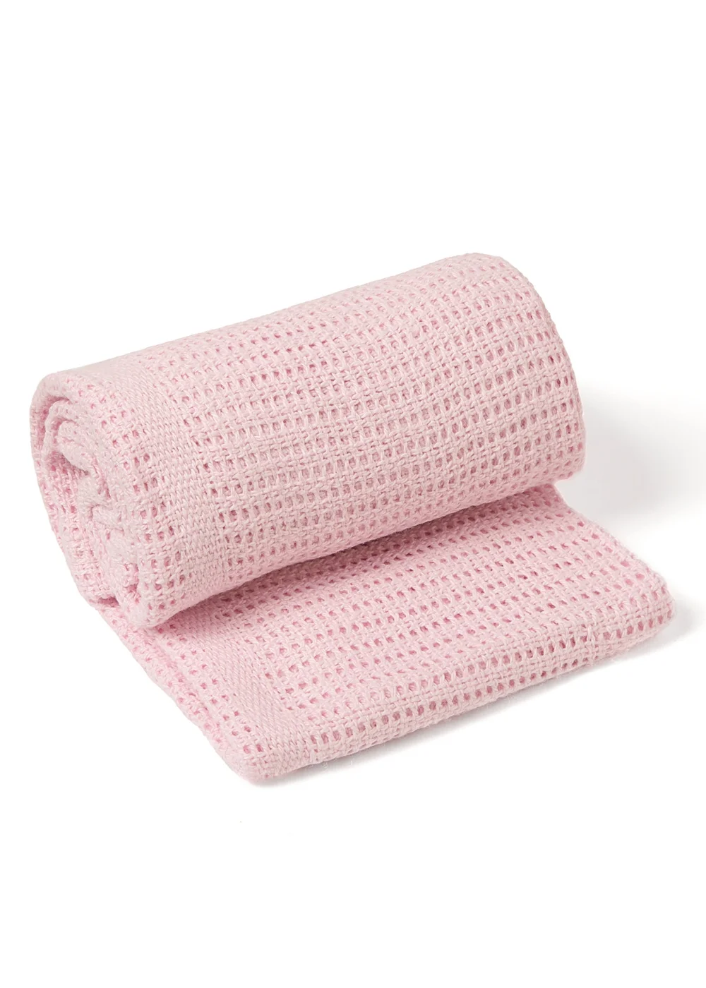 Clair de Lune Pink Soft Cotton Cellular Pram Blanket - 70 X 90 Image 2