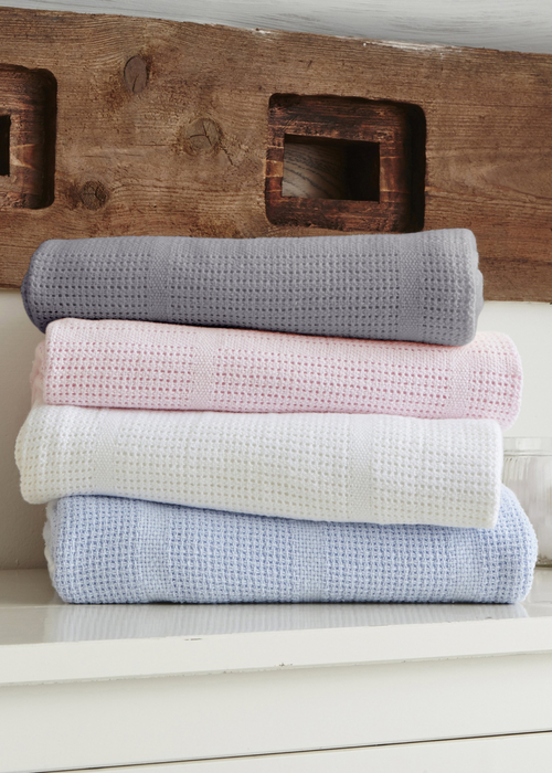 Clair de Lune Pink Soft Cotton Cellular Cot Blanket - No Size Image 2