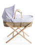 Clair de Lune Dimple Palm Moses Basket with Natural Stand - One Size Image 1