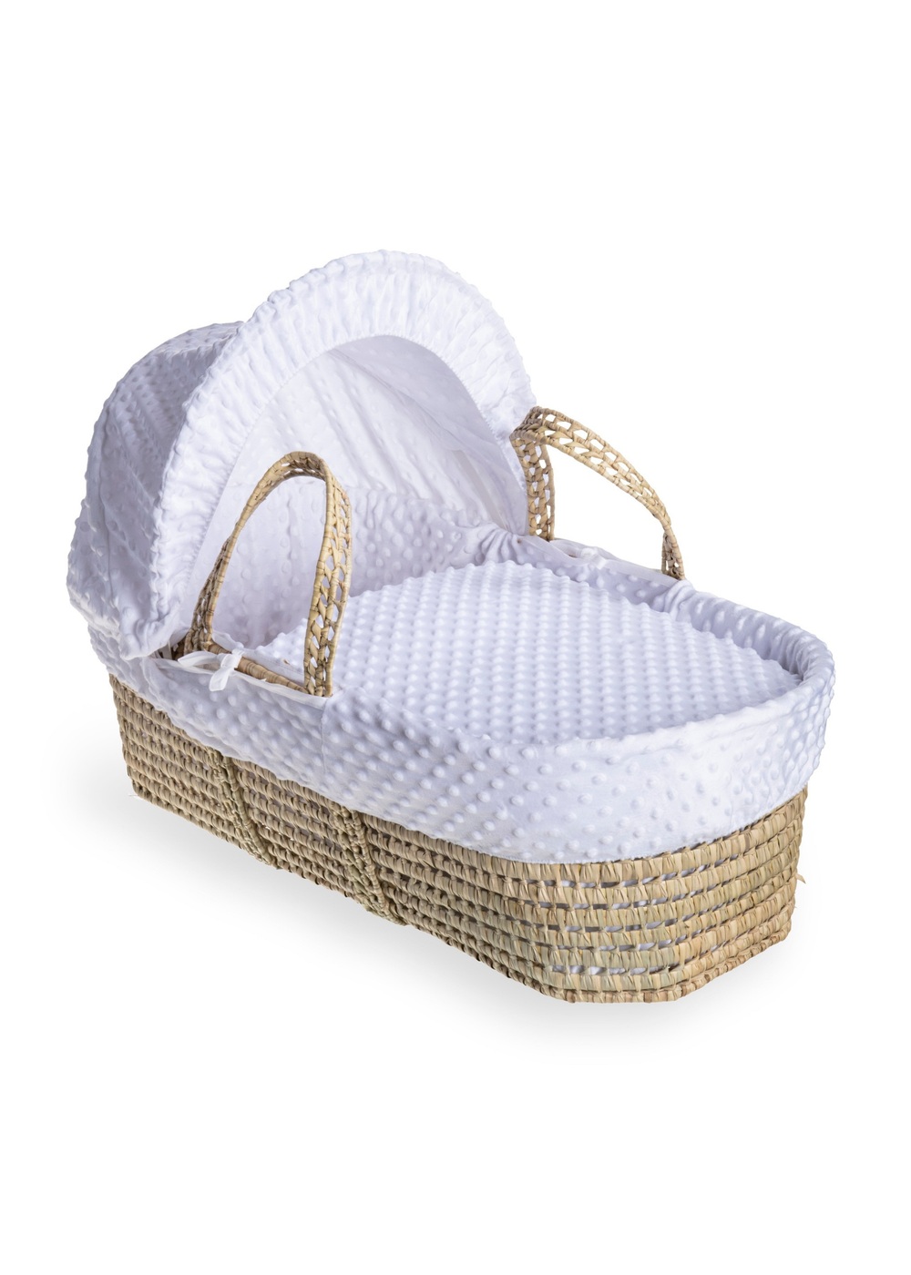 Clair de Lune Dimple Palm Moses Basket with Natural Stand - One Size Image 3
