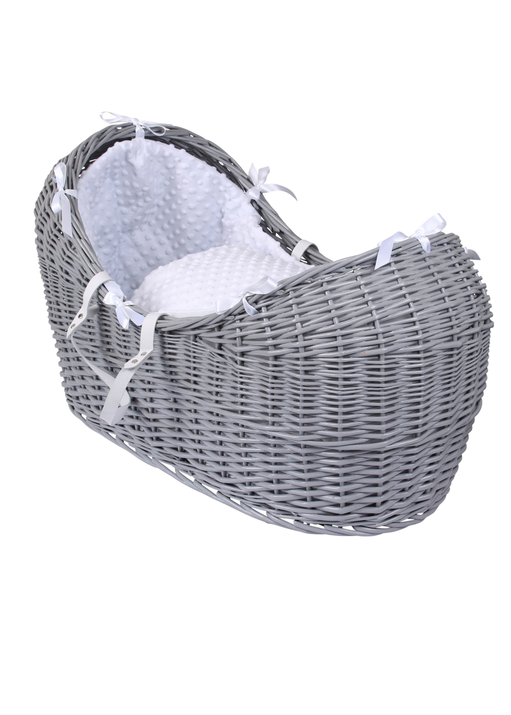 Clair de Lune White Dimple Grey Wicker Noah Pod ® with Deluxe Rocking Stand - One Size Image 1