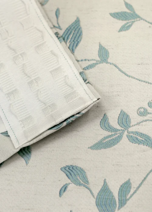 Curtina Bird Trail Jacquard Blue Pencil Pleat Curtains - 46W X 54D (116x137cm) Image 4