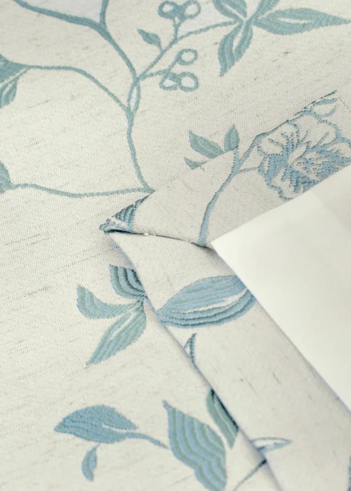 Curtina Bird Trail Jacquard Blue Pencil Pleat Curtains - 46W X 54D (116x137cm) Image 5