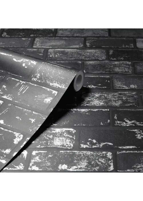 Arthouse Metallic Brick Wallpaper - One Size Image 5