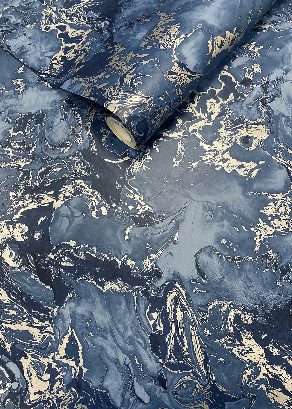Muriva Elixir Marble Blue & Silver Wallpaper - One Size Image 3