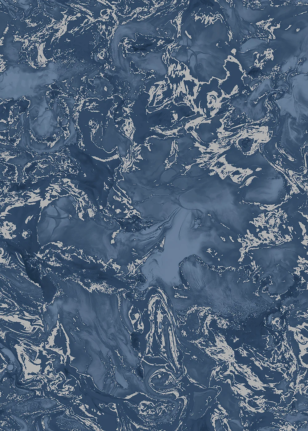 Muriva Elixir Marble Blue & Silver Wallpaper - One Size Image 1