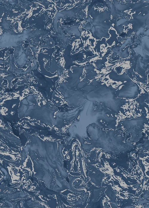 Muriva Elixir Marble Blue & Silver Wallpaper - One Size Image 1