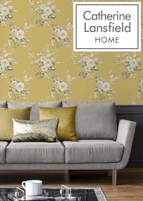Catherine Lansfield Canterbury Floral Wallpaper - One Size Image 2
